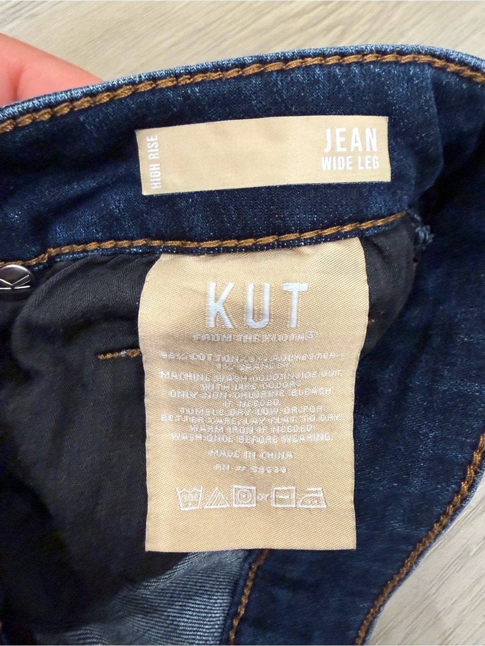 Kut From The Kloth Jean Wide Leg High Rise Dark Wash Jeans Size 8 - Picture 11 of 12